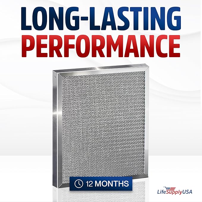 20x20x1 Electrostatic Air Filter, MERV 8, Washable, Reusable Furnace AC/HVAC Filter, Energy Saving, Easy to Clean, Long-Lasting by LifeSupplyUSA