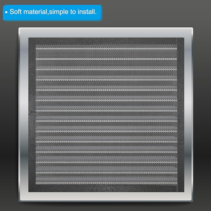 PATIKIL 4"x12" Magnetic Vent Cover, 6 Pack Floor Wall Air Registers Cover Strong Magnet Vent Screen Mesh for Blocking Hair Dust Debris, Black