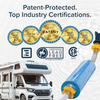 Camco Tastepure RV Water Filter - Advanced RV Inline Water Filter with Flexible Hose Protector - GAC & KDF Filtration - Made in USA - Camping Essentials for Fresh Drinking Water (40043)