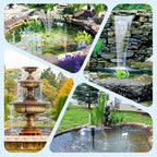 POPOSOAP Pond Filter with 55W Solar Fountain Pump, Solar Pond Filter with 580GPH Pump & Fountain Kit – Outdoor Filter Box with 6.6FT PVC Tubing, Perfect for Koi Ponds, Waterfalls, Water Features