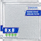 Bagean Stove Vent Filter 8x8 inch BCC024600 Compatible with Ventline Range Hood Filter Replacement for Kitchen Exhaust Fan - Aluminum Screen Blocks Grease & Filters Over Oven Air (2-Pack)