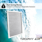24x24x1 | Trophy Air | Merv 8 | Washable Furnace Filter | Lifetime HVAC & Furnace Air Filter | Washable Electrostatic | High Dust Holding Capacity | Premium Quality Aluminum