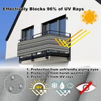 Balcony Privacy Screen 8.2' x 65.6' UV Protection (HDPE) Weather-Resistant Garden Fence, Included Cable Ties Customized Size for Carport, Fence, Apartment Balcony, Black White Stripes