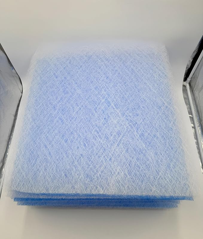 Paint Booth Exhaust Fiberglass Filter, Blue/White Paint Arrestor for Spray Booth (600/case, 24" x 24")