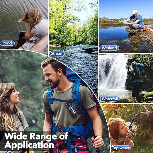 Straw Water Filter 5 Pack – Outdoor Camping & Hiking Survival Gear Kit for Family Use, Ultra-Light Personal Filter Straws for Backpacking, Travel, Bug-Out Bags and Emergency Preparedness
