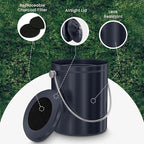 Utopia Kitchen Compost Bin for Kitchen Countertop, 1.3 Gallon Compost Bucket for Kitchen with Lid, Includes 1 Spare Charcoal Filter (Dark Purple)