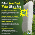 Aquatic Experts Classic Koi Pond Filter Pad FINE - White Bulk Roll Pond Filter Media, Ultra-Durable Pond Filters for Outdoor Ponds, Reusable Fish Pond Filter Material, USA, (3/4" - 1" x 18" x 72")