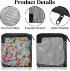 10 Pcs Aquarium Filter Media Bags, 3.9 x 3.9 Inch Fish Tank Fine Mesh Bag with Zipper Fine Mesh Bag Aquarium Reusable Meshes Bags for Activated Carbon Filters Balls Filters Stones