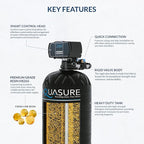 Aquasure Harmony Series 32,000 Grains Whole House Water Softener with High Performance Automatic Digital Metered Control Head | Reduces Hardness & Minerals | Improve Water Quality | for 1-2 bathrooms