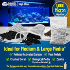 Aquatic Experts High Flow Filter Media Bag - Durable Filter Bags for Fish Tank, Secure Aquarium Media Bag with Drawstring, Media Bags for Aquarium and Pond, High Flow (White), 8” x 12" – 3 Pack