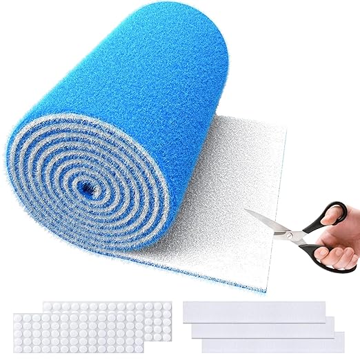 MERV 8 Air Vent Filters, 20" x 100"Cut to Fit Air Filter Material (80+ Filters),Electrostatic Triple Vent Filter for Floor, Ceiling, HVAC Furnace Vents, Includes 48 Adhesive Hook Tape