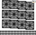 PATIKIL 80mm Fan Filter Grill, 12 Pcs Plastic Ventilation Dustproof Grill Covers Cooling Ventilator with Screws for Industry Workshop Computer Case Refrigerators Air Conditioning, Black