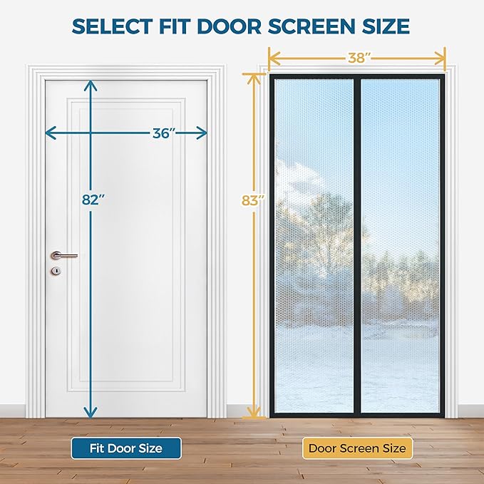 Magnetic Thermal Insulated Door Curtain - Fit Door Size 36x82 Inch Waterproof Bubble Wrap Door Cover Light Filtering Screen Door, Keep Warm in Winter Cool in Summer, Kid & Pet Friendly
