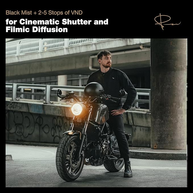 PolarPro 95mm Peter McKinnon Mist VND Camera Filter - 2-5 Stop Variable Neutral Density Lens Filter for DSLR/Mirrorless Pro Video – for Cinematic Shutter Speed Control + Diffusion