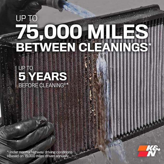 K&N High-Flow Original Lifetime Engine Air Filter: Increase Power: Premium, Washable: Compatible with Audi/Volkswagen: (See Product Description for Select Models) 33-2865