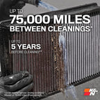 K&N High-Flow Original Lifetime Engine Air Filter: Increase Power: Premium, Washable: Compatible with 2.5L 2020-2025 Ford/Lincoln: Escape, Maverick, Corsair, 33-5122