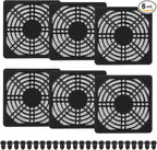 PATIKIL 80mm Fan Filter Grill, 6 Pcs Plastic Ventilation Dustproof Grill Covers Cooling Ventilator with Screws for Industry Workshop Computer Case Refrigerators Air Conditioning, Black