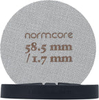 Normcore 2 Packs 58.5mm Puck Screen with Stand - Reusable Contact Shower Screen with Silicone Holder - 1.7mm / 1.0mm Thickness 150μm Mesh - Compatible with Espresso Machine 58mm Portafilter Basket