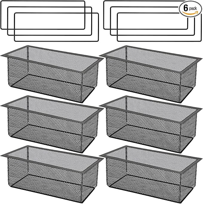 6PCS Floor Register Cover Trap 4"x12", Mesh Floor Vent Screen Net with Frame, Air Vent Filter Mesh Catcher for Hair Debris (4 x 12 Inch)