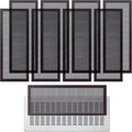 8 Pack Strong Magnetic Floor Vent Cover - PVC Mesh Register for Wall Ceiling Floor Catch Debris Hair Insect (Black, 4 x 10 Inch)