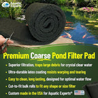 Aquatic Experts Classic Koi Pond Filter Pad COARSE – Bulk Roll Pond Filter Media, Rigid Ultra-Durable Latex Coated Fish Pond Filter Material US (Pond Bundle 1, Coarse (Black))