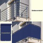 Outdoor Privacy Screen 3.9' x 26.2' UV-Resistant Visibility Reduction, Patio Privacy Screens for Balcony Cable Zip Ties Included Garden Decor for Banister Guard, Patio Enclosure, Dark Blue
