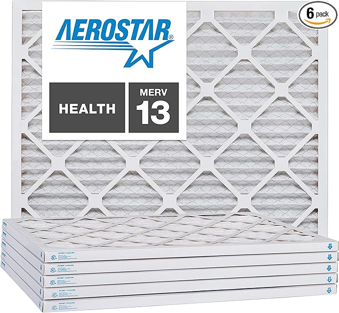 Aerostar 8x10x1 MERV 13, Pleated Air Filter, 8x10x1, Box of 6, Made in the USA