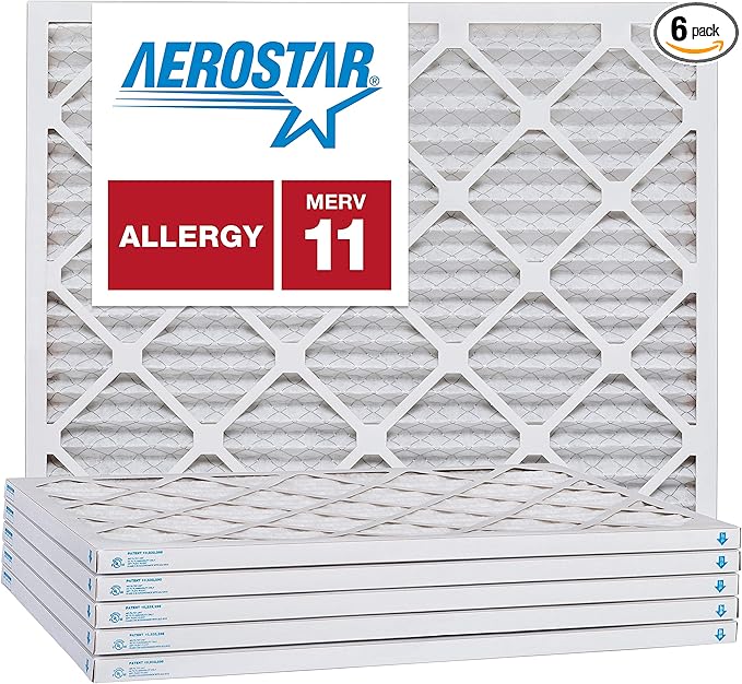 Aerostar 15x20x1 MERV 11, Pleated Air Filter, 15x20x1, Box of 6, Made in the USA