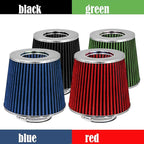 Mortar Aftermarket Auto Air Filter Replacement - Car Enthusiast Class Universal Cold Air Intake Gulps in More Air for More Engine Power & Passionate Induction Sound, 2.5 In, Blue