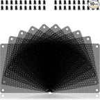140mm Fan Dust Filter PC, 10Pack PVC Computer Dust Filter Mesh Dustproof Case Cover PC Cooler Fan Filter Grills with 40pcs Screws for Computer Cooler (PVC, 140 * 140mm, 10pcs, Black)