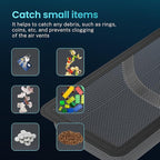 4 Pack Floor Register Cover Trap, HG Power 4 x 12 Inch Floor Vent Screen Net, Nylon Fabric Mesh Air Vent Filter for Home Floor, Catches Coins, Toys, Snacks, Pet Hair, Pet Food(4 Pcs Grey)