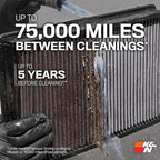 K&N High-Flow Original Lifetime Engine Air Filter: Increase Power: Premium, Washable: Compatible with 2016-2025 Subaru: Ascent, Crosstrek, Forester, Impreza, Legacy, Outback, WRX, XV, 33-5064