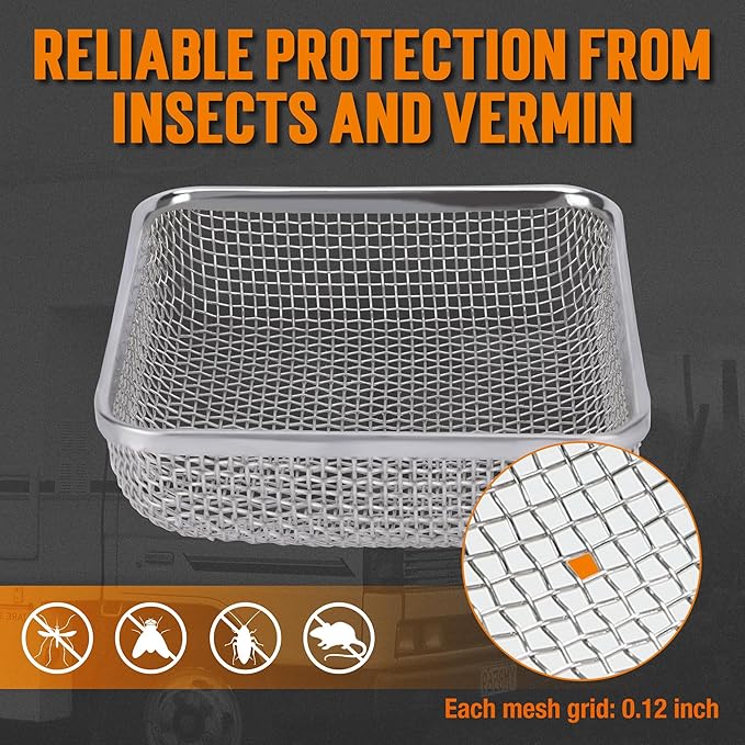 TONDA RV Furnace Vent Screen, Bug Screens Heater Vent Cover for Camper with Installation Tool and Silicone Rubber, Square