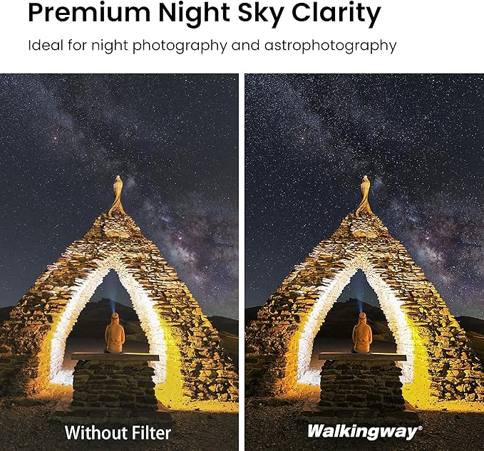 Walking Way 67mm Natural Night Filter for Light Pollution Reduction Nano-Coated Optical Glass for Night Sky/Astrophotography/Star Clarity Anti-Light Pollution Filter