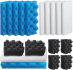 18 Pcs Compatible with 306/307 Bio Sponge Set Compatible with Aquarium Filters Including Blue White Black Bio Sponge for Replacement Filter Media Kit