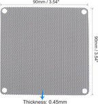 uxcell PC Dust Fan Screen with Screws for Cooling Dustproof Case Cover PVC 90mm 5pcs