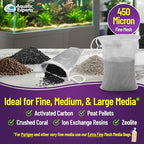 Aquatic Experts Fine Aquarium Media Bag, Durable Drawstring Bags for Fish Tank Filters, 450 Micron Mesh, (Fine, 8" x 12" - 3 Pack)