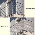 Privacy Fence Screen 2.8' x 16.4' Durable UV-Resistant Balcony Privacy, Includes Cable Ties for Decks, Patios, Backyards, Outdoor Pools, Porches, Railings, Weaving Pattern