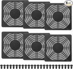 PATIKIL 110mm Fan Filter Grill, 6 Pcs Plastic Ventilation Dustproof Grill Cover Cooling Ventilator with Screws for Industry Workshop Computer Case Refrigerators Air Conditioning, Black
