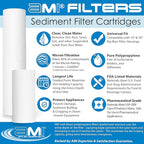 APPLIED MEMBRANES INC. Whole House Water Filter Replacement Filter Cartridge Set | 2 Stage 4.5” x 10” Sediment and Carbon Block Filters | Fits 10-inch Housings
