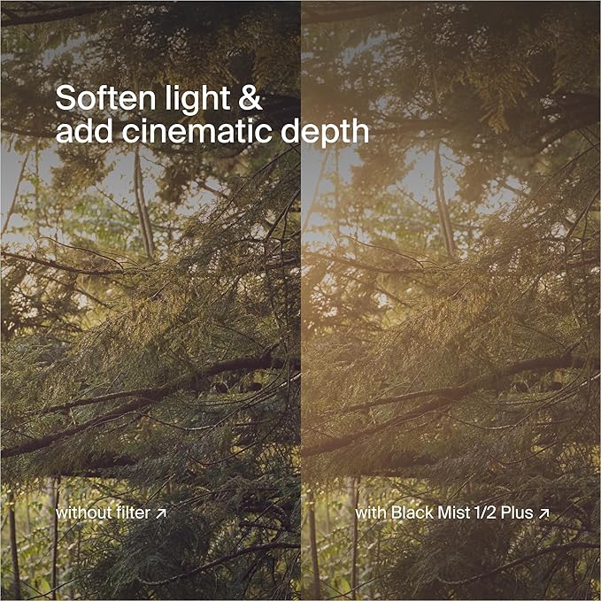 Urth 72mm Magnetic Ethereal Black Mist ½ Diffusion Lens Filter (Plus) — Cinematic Effect, 20-Layer Nano-Coated Light Dispersing Particles