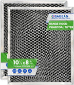Stove Hood Vent Filter 10.5" x 8.8" 41F 97007696 Fit's Nutone & Broan Range Hood Filter Replacement for Ductless Exhaust Fan - Mesh Screen Filters Grease & Carbon Freshens Kitchen Oven Air (2-Pack)