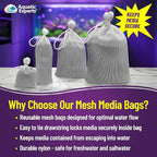 Aquatic Experts Fine Aquarium Media Bag, Durable Drawstring Bags for Fish Tank Filters, 450 Micron Mesh, (Fine, 8" x 12" - 3 Pack)
