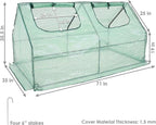 Sunnydaze Outdoor Portable Mini Cloche Greenhouse with 2 Zipper Doors - Green