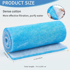 12" x 78" Aquarium Filter Sponge Fish Tank Pond Filter Media Filters Pad for Fish Tank,Filter Freshwater, Saltwater Aquariums, Reusable Fish Pond Filter Material, 0.78" Thick,Blue