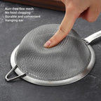 Stainless Steel Fine Mesh Strainers for Kitchen, Colander-Skimmer with Handle, Sieve Sifters for Food, Tea, Rice, Oil, Noodles, Fruits, Vegetable 4.73 inch