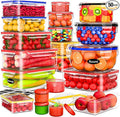 40 Pcs Food Storage Containers with Lids Airtight- Plastic Meal Prep Container for Pantry Kitchen Organization, Microwave, Dishwasher, Freezer Safe -100% Leak Proof (20 Stackable Boxes-20 Lids)