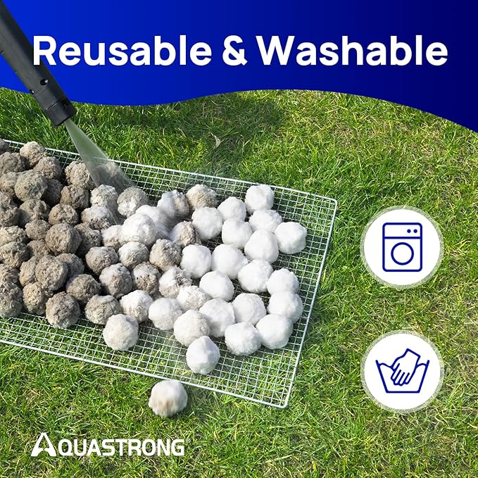 AQUASTRONG Pool Filter Balls for Sand Filters, 3.1 lbs Reusable Pool Sand Filter Balls (Replaces 100 lbs of Sand), Efficient Water Filtration Pool Filter Balls for Swimming Pools, Filter Pumps