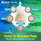 Aquatic Experts Extra Fine Aquarium Media Bag, Durable Drawstring Bags for Fish Tank Filters, 150 Micron Mesh, (Extra Fine, 3"x 4" - 4 Pack)