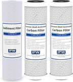 IPW Industries Inc. - Krystal Pure KR10 RO System Replacement Filter Set - 10"X 2.5" 5 Micron Carbon Block, Polypropylene, and Sediment Filters Included - 3 Pack